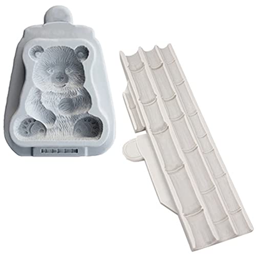 Juwaacoo Bambus-Panda-Silikonform für Fondant, Kuchendekoration, Schokolade, Backen, Küchengeschirr für Kuchen von Juwaacoo