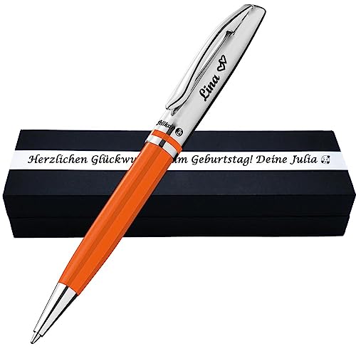 Pelikan Kugelschreiber Jazz® Classic K35 Orange mit Wunschgravur | inkl. Geschenkbox mit Gravur | Pelikan Kugelschreiber mit Gravur als Geschenk & Symbol mit Geschenkverpackung PS253Box2 von Juwelier Schönschmied