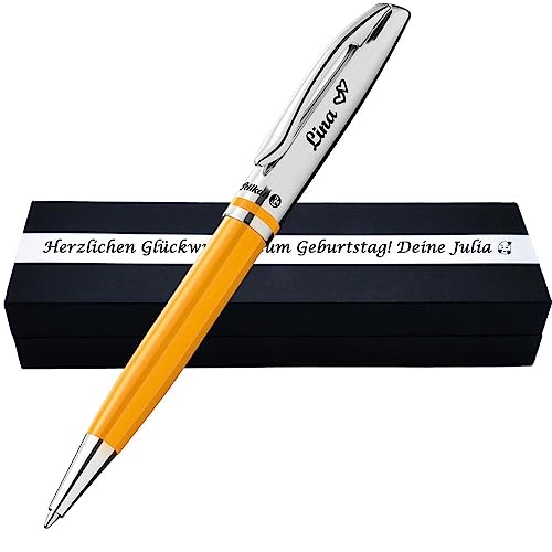 Pelikan Kugelschreiber Jazz® Classic K35 Senfgelb mit Wunschgravur | inkl. Geschenkbox mit Gravur | Pelikan Kugelschreiber mit Gravur als Geschenk & Symbol mit Geschenkverpackung PS256Box2 von Juwelier Schönschmied