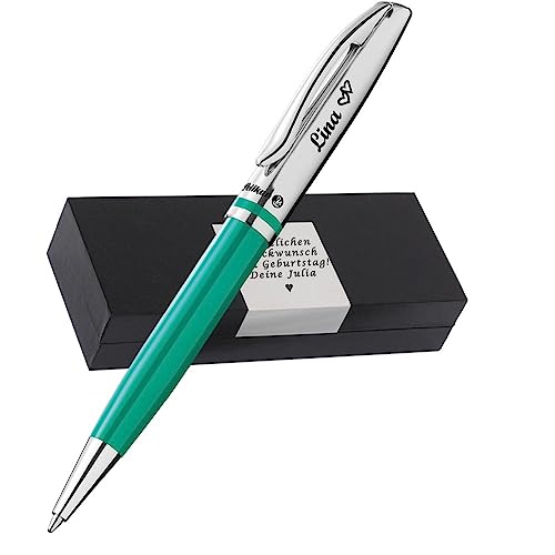 Pelikan Kugelschreiber Jazz® Classic K35 Türkis mit Wunschgravur | inkl. Geschenkbox mit Gravur | Pelikan Kugelschreiber mit Gravur als Geschenk & Symbol mit Geschenkverpackung PS254 von Juwelier Schönschmied