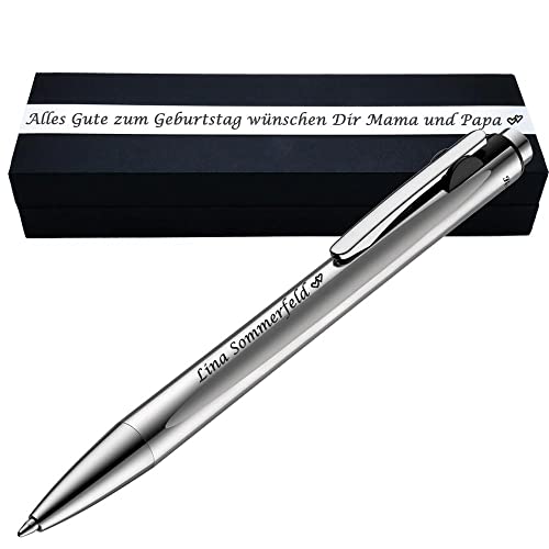 Pelikan Kugelschreiber Snap Silber Matt mit Wunschgravur inklusive Geschenkbox mit Gravur Pelikan Kugelschreiber mit Gravur als Geschenk mit Geschenkverpackung PS210Box2 von Juwelier Schönschmied