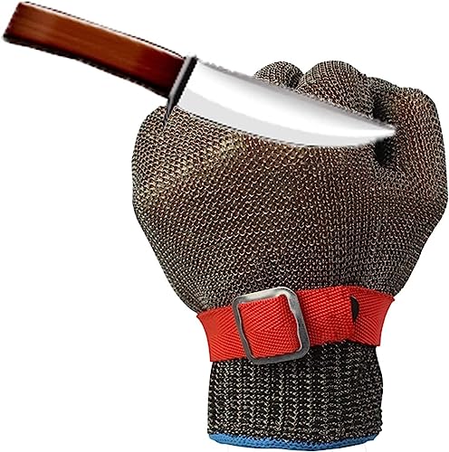 JvFbjLF Schnittschutzhandschuhe, 316 Stahldraht, schnittfeste Handschuhe, Glasschneiden, Holzschnitzerei, Angeln, Sicherheitsarbeitshandschuhe, gemeinsam for die linke und rechte Hand(XS) von JvFbjLF