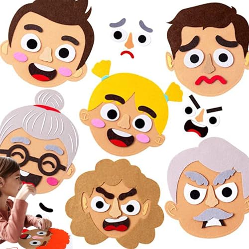 Emotionales Grimassen-Set, Multiplayer-Emoticon-Spiel, soziales emotionales Lernspielzeug, Filz-Emoticon-Set, soziales emotionales Spielzeug, Grimassen-Spiel, Emoticon-Set für den Park, Emotions-Lerns von Jvjggag