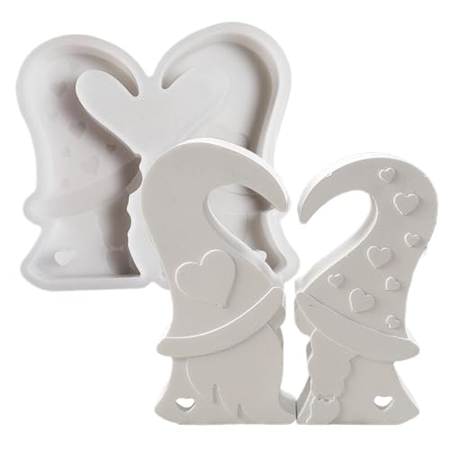 Silicone Gnome Craft Mold, Cute Heart Soap Mould, Aromatherapy Candle Making Mould, Valentine's Day Dwarf Mold For Soy Wax, Soap, Resin Art Decor, Perfect For Projects 4.84x4.53 Inches von Jvjggag