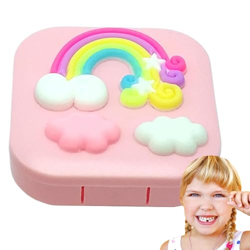 Zahnfee Box, Regenbogen Kinder Zahnbox, Wolke Zähne Aufbewahrungshalter, Kreativer Verlorener Zahnhalter Entzückend für Mädchen und , Zahnaufbewahrungsbox für Kinder, Regenbogen Zahnfee Halter von Jvjggag