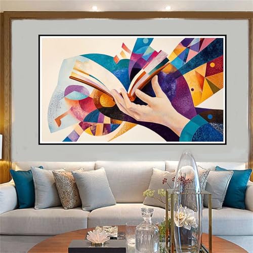 Abstrakt Malen Nach Zahlen ab 5 6 7 8 9 10 Jahre Mädchen, Malen Nach Zahlen Kinder Anfänger kreativ set Geometrie, Mit Pinseln und Acrylpigment Kit, Adult Craft für Home Decor Geschenke 50x100cm-W1024 von Jvyaeen