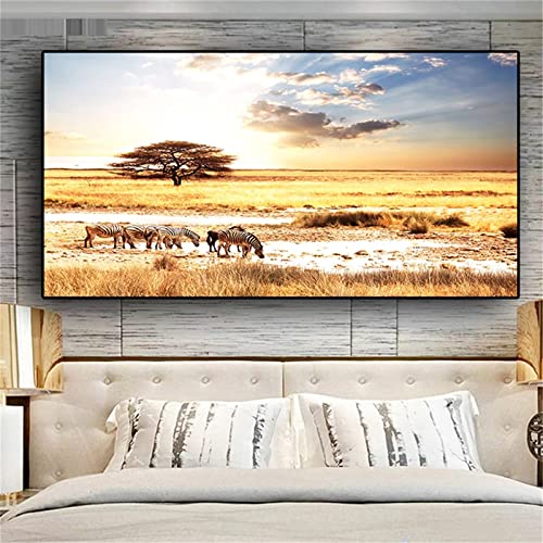 Afrikanische Savanne Tiere Diamond Painting Groß 80x220cm,5D Diamant Painting Bilder Erwachsene Kinder DIY Mosaikherstellung Zubehör Voll Set,Diamant Malerei Art Home Wand Décor Gemälde Geschenk DZ60 von Jvyaeen