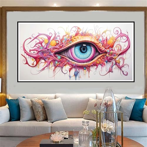 Auge Malen Nach Zahlen ab 5 6 7 8 9 10 Jahre Mädchen, Malen Nach Zahlen Kinder Anfänger DIY Kreativ Set Abstrakt, Mit 3 Pinseln and Acrylpigment Kit, Adult Craft für Home Decor Geschenke 40x80cm-W459 von Jvyaeen