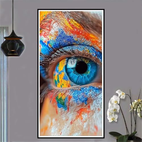 Auge Malen Nach Zahlen ab 5 6 7 8 9 10 Jahre Mädchen, Malen Nach Zahlen Kinder Anfänger DIY Kreativ Set Traum, Mit 3 Pinseln and Acrylpigment Kit, Adult Craft für Home Decor Geschenke 30x60cm-W458 von Jvyaeen