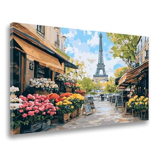 Blume Diamond Painting Eiffelturm Diamond Painting Erwachsene Kinder Klein 30x40cm, DIY 5D Diamant Malerei Crystal Art Bastelset Erwachsene Frauen Geschenk, Mosaikherstellung, Wanddeko Aesthetic F-480 von Jvyaeen