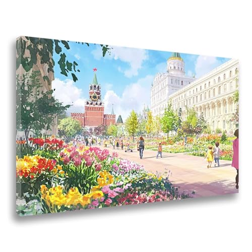 Blume Diamond Painting Stadt Diamond Painting Erwachsene Kinder Klein 30x40cm, 5D DIY Diamant Malerei Crystal Art Bastelset Erwachsene Frauen Geschenk, Mosaikherstellung, Haus Wanddeko Aesthetic F-491 von Jvyaeen