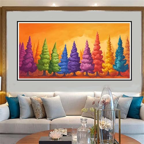 Bunt Malen Nach Zahlen ab 5 6 7 8 9 10 Jahre Mädchen, Malen Nach Zahlen Kinder Anfänger DIY Kreativ Set Baum, Mit 3 Pinseln and Acrylpigment Kit, Adult Craft für Home Decor Geschenke 40x80cm-W1113 von Jvyaeen