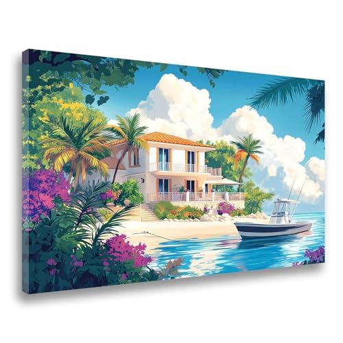 Diamand Painting Erwachsene Landschaft Diamond Painting Boot Diamant Painting, 5D DIY Full Eckige Steine Drill Diamant Crystal Strass Stickerei Painting Set 50x60cm für Wanddekor,Frauen Geschenk F-186 von Jvyaeen