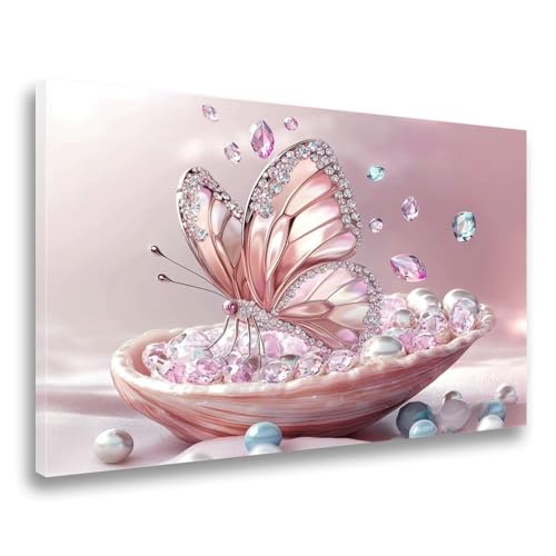 Diamand Painting Erwachsene Schmetterling Diamant Painting Landschaft Diamant Malerei, 5D DIY Full Eckige Drill Crystal Strass Stickerei Set, Mosaikherstellung, 50x60cm Wanddekor,Frauen Geschenk F-437 von Jvyaeen