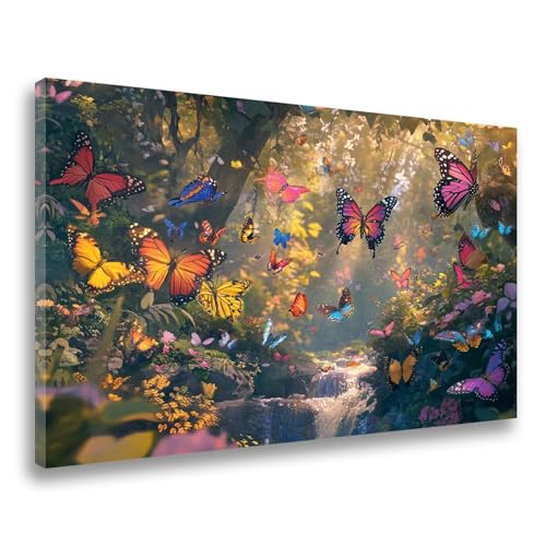 Diamand Painting Erwachsene Schmetterling Diamant Painting Landschaft Diamant Malerei, 5D DIY Full Eckige Drill Crystal Strass Stickerei Set, Mosaikherstellung, 50x60cm Wanddekor,Frauen Geschenk F-438 von Jvyaeen