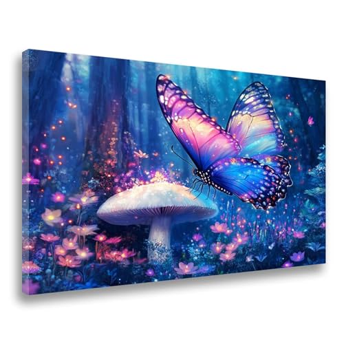 Diamand Painting Erwachsene Schmetterling Diamant Painting Landschaft Diamant Malerei, 5D DIY Full Eckige Drill Crystal Strass Stickerei Set, Mosaikherstellung, 60x80cm Wanddekor,Frauen Geschenk F-456 von Jvyaeen