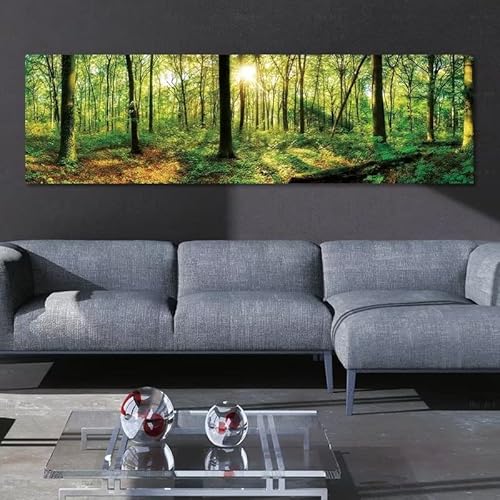 Diamond Painting Große Landschaft Wald, Malen Nach Zahlen Erwachsene, DIY Diamant Painting Bilder Kinder, Groß Diamant Malerei Kits Stickerei, Wohnzimmer Schlafzimmer Büro Wand Dekor 60x120cm DZ685 von Jvyaeen