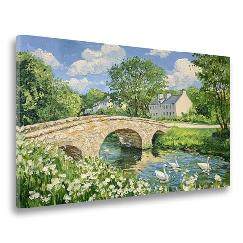 Diamond Painting Landschaft Diamond Painting Brücke 50x70cm, 5D DIY Diamant Malerei Bilder Erwachsene Mosaikherstellung, Kinder Anfänger Crystal Art Basteln Set, Home Wand Dekor Frauen Geschenk F-269 von Jvyaeen