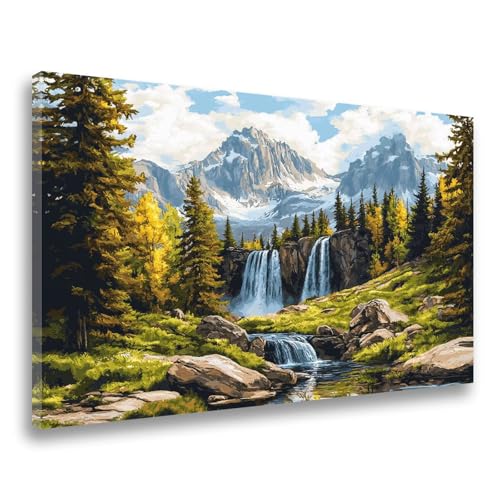 Diamond Painting Landschaft Diamond Painting Fallen 50x70cm, 5D DIY Diamant Malerei Bilder Erwachsene Mosaikherstellung, Kinder Anfänger Crystal Art Basteln Set, Home Wand Dekor Frauen Geschenk F-263 von Jvyaeen