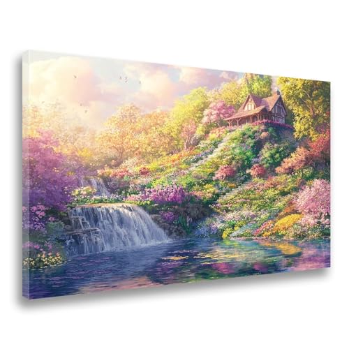 Diamond Painting Landschaft Diamond Painting Fallen 70x90cm, 5D DIY Diamant Malerei Bilder Erwachsene Mosaikherstellung, Kinder Anfänger Crystal Art Basteln Set, Home Wand Dekor Frauen Geschenk F-262 von Jvyaeen