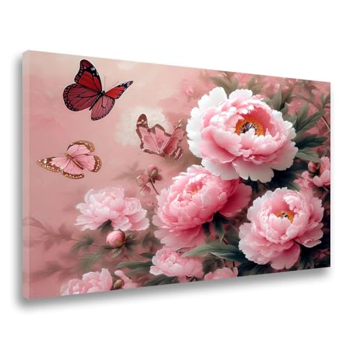 Diamond Painting Schmetterling Diamond Painting Blume 40x60cm, 5D DIY Diamant Malerei Bilder Erwachsene Mosaikherstellung, Kinder Anfänger Crystal Art Basteln Set,Home Wand Dekor Frauen Geschenk F-450 von Jvyaeen