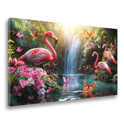 Diamond Painting Schmetterling Diamond Painting Flamingo 50x70cm,5D DIY Diamant Malerei Bilder Erwachsene Kinder Anfänger Mosaikherstellung Crystal Art Bastelset,Home Wand Dekor Frauen Geschenk F-454 von Jvyaeen