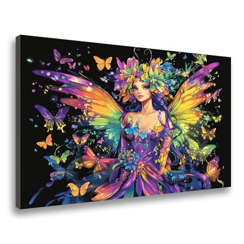 Diamond Painting Schmetterling Diamond Painting Mädchen 40x60cm,5D DIY Diamant Malerei Bilder Erwachsene Mosaikherstellung,Kinder Anfänger Crystal Art Basteln Set,Home Wand Dekor Frauen Geschenk F-468 von Jvyaeen