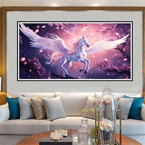 Einhorn Malen Nach Zahlen ab 5 6 7 8 9 10 Jahre Mädchen, Malen Nach Zahlen Kinder Anfänger DIY Kreativ Set Blume, Mit Pinseln und Acrylpigment Kit, Adult Craft für Home Decor Geschenke 70x140cm-W1110 von Jvyaeen