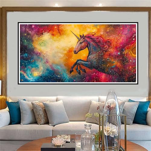 Einhorn Malen Nach Zahlen ab 5 6 7 8 9 10 Jahre Mädchen, Malen Nach Zahlen Kinder Anfänger DIY Kreativ Set Traum, Mit Pinseln und Acrylpigment Kit, Adult Craft für Home Decor Geschenke 80x160cm-W1111 von Jvyaeen