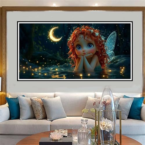 Elf Malen Nach Zahlen ab 5 6 7 8 9 10 Jahre Mädchen, Malen Nach Zahlen Kinder Anfänger DIY Kreativ Set Mädchen, Mit 3 Pinseln and Acrylpigment Kit, Adult Craft für Home Decor Geschenke 70x140cm-W627 von Jvyaeen