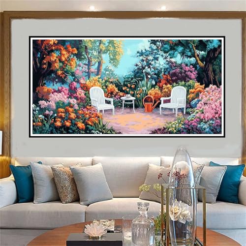 Garten Malen Nach Zahlen ab 5 6 7 8 9 10 Jahre Mädchen, Malen Nach Zahlen Kinder Anfänger DIY Kreativ Set Landschaft, Mit 3 Pinseln and Acrylpigment Kit, für Home Decor Geschenke 70x140cm-W609 von Jvyaeen