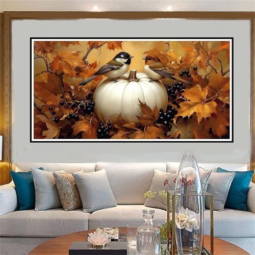 Herbst Malen Nach Zahlen ab 5 6 7 8 9 10 Jahre Mädchen, Malen Nach Zahlen Kinder Anfänger DIY Kreativ Set Tier, Mit 3 Pinseln and Acrylpigment Kit, Adult Craft für Home Decor Geschenke 60x120cm-W854 von Jvyaeen