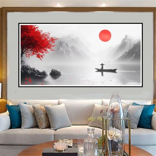 Japan Malen Nach Zahlen ab 5 6 7 8 9 10 Jahre Mädchen, Malen Nach Zahlen Kinder Anfänger DIY Kreativ Set Berg Fuji, Mit Pinseln und Acrylpigment Kit, Adult Craft für Home Decor Geschenke 70x140cm-W873 von Jvyaeen