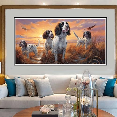 Jvyaeen Malen Nach Zahlen Tier Malen Nach Zahlen Erwachsene Hund Malen-Nach-Zahlen Erwachsene Groß 70x140cm DIY ÖlgemäLde Kit Set, Kreativ Set Mit 3-Pinseln und Acrylfarbe, für Deko Wohnzimmer -W1079 von Jvyaeen