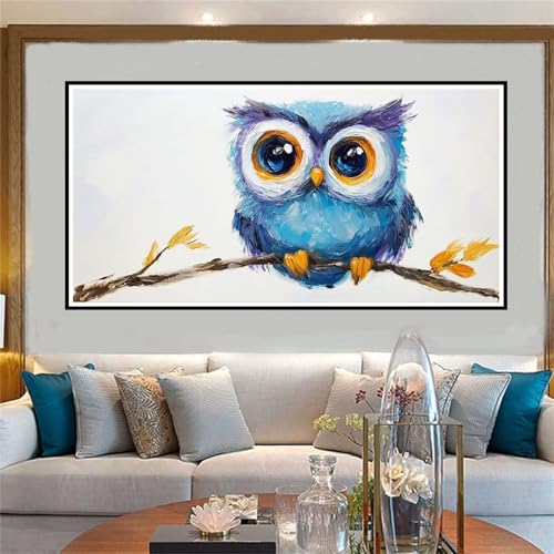 Karikatur Malen Nach Zahlen ab 5 6 7 8 9 10 Jahre Mädchen, Malen Nach Zahlen Kinder Anfänger DIY Kreativ Set Eule, Mit Pinseln und Acrylpigment Kit, Adult Craft für Home Decor Geschenke 80x160cm-W640 von Jvyaeen