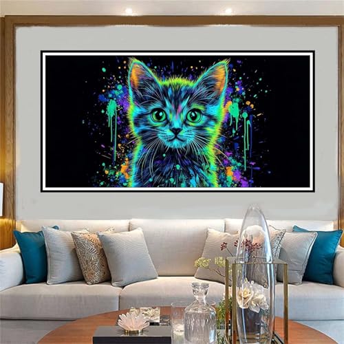 Katze Malen Nach Zahlen ab 5 6 7 8 9 10 Jahre Mädchen, Malen Nach Zahlen Kinder Anfänger DIY Kreativ Set Traum, Mit 3 Pinseln and Acrylpigment Kit, Adult Craft für Home Decor Geschenke 20x40cm-W724 von Jvyaeen