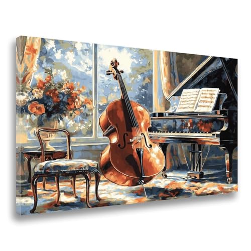 Klavier Diamond Painting Gitarre Diamond Painting Erwachsene Kinder Klein 30x40cm,DIY 5D Diamant Malerei Crystal Art Bastelset Erwachsene Frauen Geschenk, Mosaikherstellung, Wanddeko Aesthetic F-359 von Jvyaeen