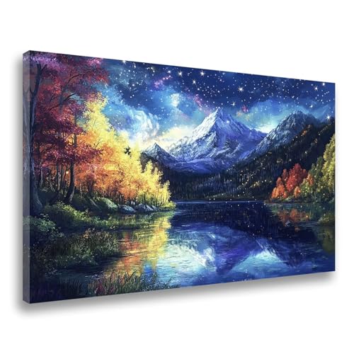 Landschaft Diamond Painting Berg Diamond Painting Erwachsene Kinder XXL 90x120cm, DIY 5D Diamant Malerei Crystal Art Bastelset Erwachsene Frauen Geschenk, Mosaikherstellung, Wanddeko Aesthetic F-286 von Jvyaeen