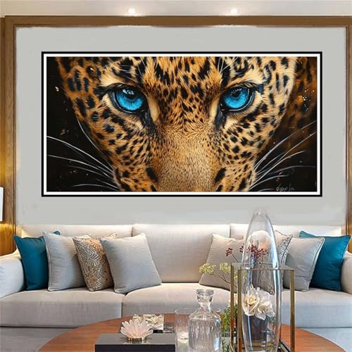 Leopard Malen Nach Zahlen ab 5 6 7 8 9 10 Jahre Mädchen, Malen Nach Zahlen Kinder Anfänger DIY Kreativ Set Tier, Mit 3 Pinseln and Acrylpigment Kit, Adult Craft für Home Decor Geschenke 30x60cm-W986 von Jvyaeen