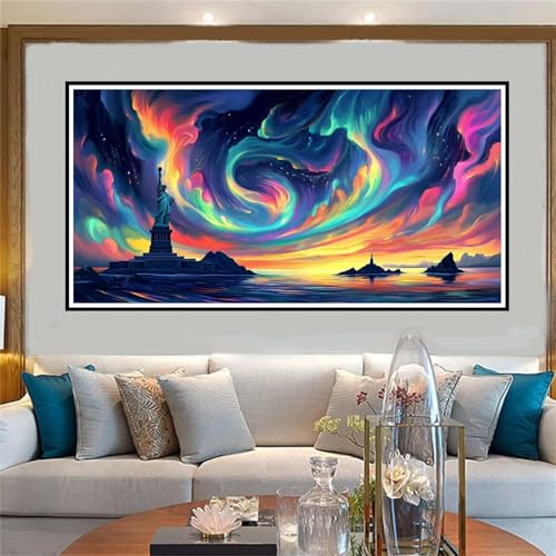 Malen Nach Zahlen Aurora Malen Nach Zahlen Erwachsene Landschaft Malen-Nach-Zahlen Erwachsene Groß 70x140cm DIY ÖlgemäLde Kit Set, Kreativ Set Mit 3-Pinseln und Acrylfarbe, für Deko Wohnzimmer -W620 von Jvyaeen