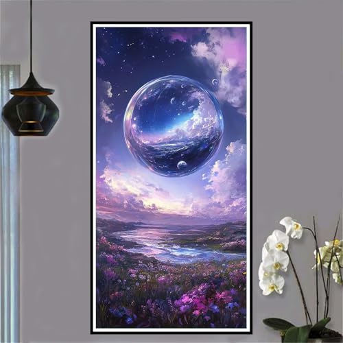 Malen Nach Zahlen Sternenhimmel Malen Nach Zahlen Erwachsene Blume Malen-Nach-Zahlen Erwachsene Groß 50x100cm DIY ÖlgemäLde Kit Set, Kreativ Set Mit 3-Pinseln und Acrylfarbe, für Deko Wohnzimmer -W447 von Jvyaeen