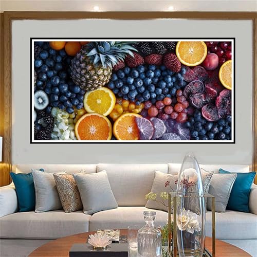 Obst Malen Nach Zahlen ab 5 6 7 8 9 10 Jahre Mädchen, Malen Nach Zahlen Kinder Anfänger DIY Kreativ Set Landschaft, Mit Pinseln und Acrylpigment Kit, Adult Craft für Home Decor Geschenke 20x40cm-W910 von Jvyaeen