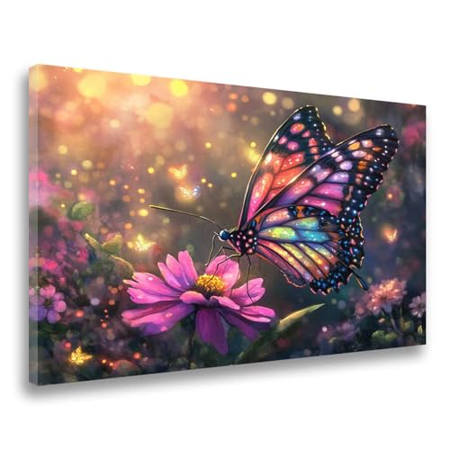 Schmetterling Diamond Painting Blume Diamond Painting Erwachsene Kinder XXL 100x120cm,DIY 5D Diamant Malerei Crystal Art Bastelset Erwachsene Frauen Geschenk,Mosaikherstellung,Wanddeko Aesthetic F-448 von Jvyaeen