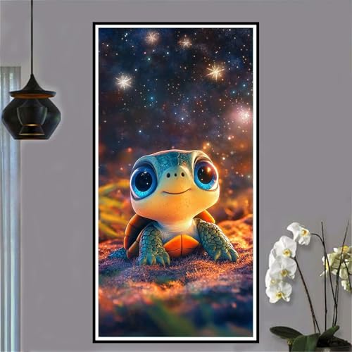 Sternenhimmel Malen Nach Zahlen ab 5 6 7 8 9 10 Jahre Mädchen, Malen Nach Zahlen Kinder Anfänger kreativ set Meeresschildkröte, Mit Pinseln Acrylpigment Kit, für Home Decor Geschenke 60x120cm-W446 von Jvyaeen