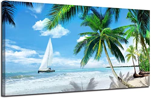 Strand Palme Diamond Painting Groß 40x120cm, 5D Diamant Painting Bilder Erwachsene Kinder DIY Mosaikherstellung Zubehör Voll Set, Diamant Malerei Art Craft für Home Wand Décor Gemälde Geschenk DZ369 von Jvyaeen