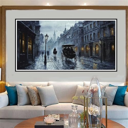 Straße Malen Nach Zahlen ab 5 6 7 8 9 10 Jahre Mädchen, Malen Nach Zahlen Kinder Anfänger kreativ set Architektur, Mit Pinseln und Acrylpigment Kit, Adult Craft für Home Decor Geschenke 70x140cm-W624 von Jvyaeen