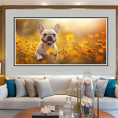 Tier Malen Nach Zahlen ab 5 6 7 8 9 10 Jahre Mädchen, Malen Nach Zahlen Kinder Anfänger DIY Kreativ Set Hund, Mit 3 Pinseln and Acrylpigment Kit, Adult Craft für Home Decor Geschenke 50x100cm-W1084 von Jvyaeen