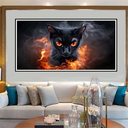 Tier Malen Nach Zahlen ab 5 6 7 8 9 10 Jahre Mädchen, Malen Nach Zahlen Kinder Anfänger DIY Kreativ Set Katze, Mit 3 Pinseln and Acrylpigment Kit, Adult Craft für Home Decor Geschenke 60x120cm-W1097 von Jvyaeen