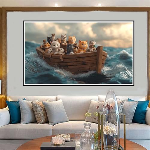 Tier Malen Nach Zahlen ab 5 6 7 8 9 10 Jahre Mädchen, Malen Nach Zahlen Kinder Anfänger DIY Kreativ Set Segelboot, Mit Pinseln und Acrylpigment Kit, Adult Craft für Home Decor Geschenke 80x160cm-W1078 von Jvyaeen