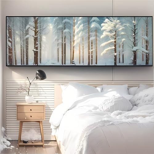 Winter Wald 5D Diamond Painting,Diamond Art Painting Winter Wald Diamond Painting Erwachsene Kinder DIY Round Drill Vollbild Diamond-Painting Set für Home Wand Deko Aesthetic Geschenk 50x150cm-D71 von Jvyaeen